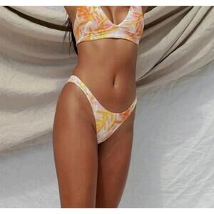 STONE FOX SWIM Luka Bikini Bottom in Hot Tropix size XL Beachwear Vacation